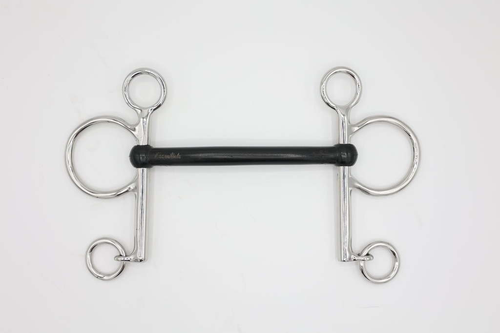 [1007090094ZER] Essentials Rubber Mullen Mouth Pelham Bit (4")